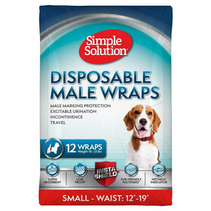 Simple Solution Disposable Male Dog Wrap, Small, 12 Ct - Pet Totality