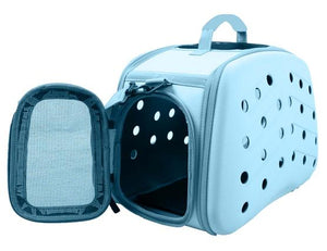 Narrow Shelled Perforated Lightweight Collapsible Military Grade Transportable Designer Pet Carrier - Pet Totality
