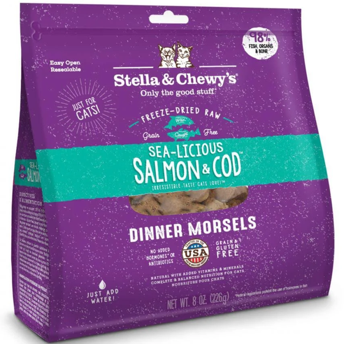 Stella & Chewys Cat Freeze Dried Sea-Licious Salmon & Cod Dinner 3.5 Oz.