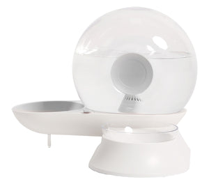 Pet Life  'Auto-Myst' Snail Shaped 2-in-1 Automated Gravity Pet Filtered Water Dispenser and Food Bowl - Pet Totality