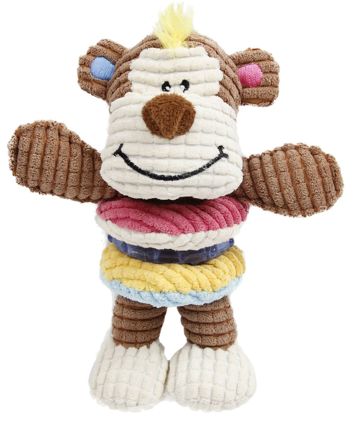 Pet Life  'Hugga-Bear' Plush Squeaking and Rubber Teething Newborn Puppy Dog Toy