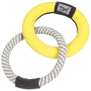 Pet Life  'Ring Toss' Dual-Connecting Jute Rope and Floating Ring Dog Toy - Pet Totality