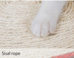 Pet Life  'Stick N' Claw' Sisal Rope and Toy Suction Cup Circular Cat Scratcher - Pet Totality