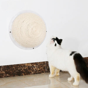 Pet Life  'Stick N' Claw' Sisal Rope and Toy Suction Cup Circular Cat Scratcher - Pet Totality