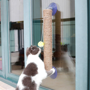 Pet Life  'Stick N' Claw' Sisal Rope and Toy Suction Cup Stick Shaped Cat Scratcher - Pet Totality