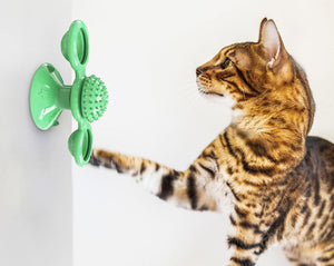 Pet Life  'Windmill' Rotating Suction Cup Spinning Cat Toy - Pet Totality