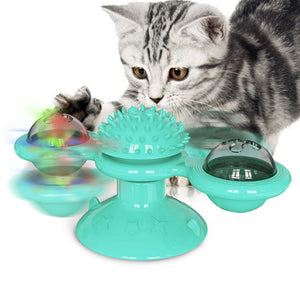 Pet Life  'Windmill' Rotating Suction Cup Spinning Cat Toy - Pet Totality