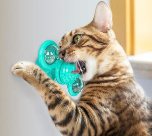 Pet Life  'Windmill' Rotating Suction Cup Spinning Cat Toy - Pet Totality