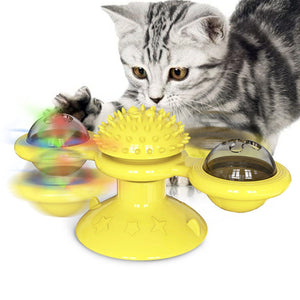 Pet Life  'Windmill' Rotating Suction Cup Spinning Cat Toy - Pet Totality