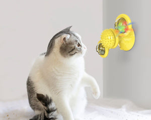 Pet Life  'Windmill' Rotating Suction Cup Spinning Cat Toy - Pet Totality