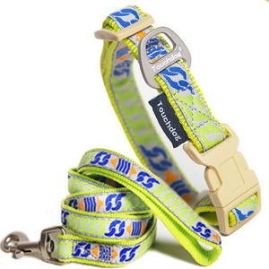 Touchdog 'Chain Printed' Tough Stitched Embroidered Collar and Leash - Pet Totality