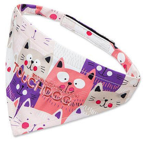 Touchdog  'Head-Popper' Fashion Designer Printed Velcro Dog Bandana - Pet Totality