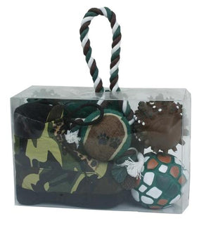 4 Piece Hunter Camouflage Themed Pet Toy Set - Pet Totality