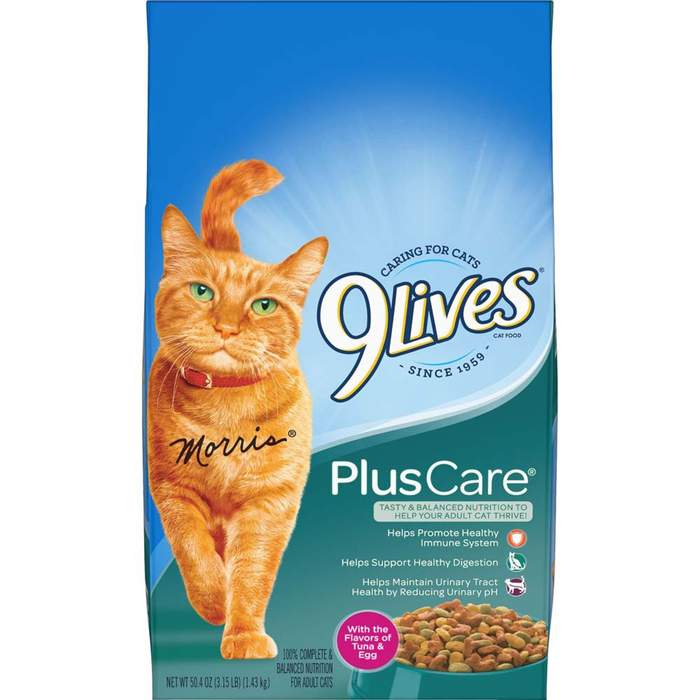 9Lives Plus Care Dry Tuna & Egg Flavors Cat Food 3.15Lb