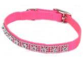 Coastal Nylon Jeweled Collar Neon Pink 3/8X10In - Pet Totality