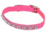 Coastal Nylon Jeweled Collar Neon Pink 3/8X12In - Pet Totality