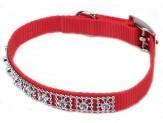 Coastal Nylon Jeweled Collar Red 3/8X10In