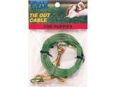Coastal Titan Puppy Tie Out Cable With Brass Plated Snaps Green 12Ft