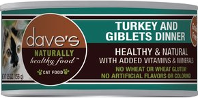 Daves Naturally Healthy Cat Food, Turkey & Giblets Dinner   Case Of 24