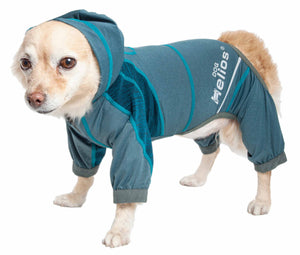 Dog Helios ® 'Namastail' Lightweight 4-Way Stretch Breathable Full Bodied Performance Yoga Dog Hoodie Tracksuit - Pet Totality