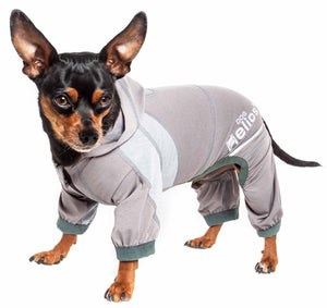 Dog Helios ® 'Namastail' Lightweight 4-Way Stretch Breathable Full Bodied Performance Yoga Dog Hoodie Tracksuit - Pet Totality