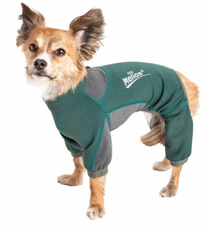 Dog Helios ® 'Rufflex' Mediumweight 4-Way-Stretch Breathable Full Bodied Performance Dog Warmup Track Suit - Pet Totality