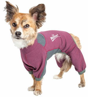 Dog Helios ® 'Rufflex' Mediumweight 4-Way-Stretch Breathable Full Bodied Performance Dog Warmup Track Suit - Pet Totality