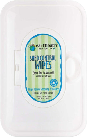 Earthbath Shed Control Wipes With Green Tea & Awapuhi 72Ct - Pet Totality