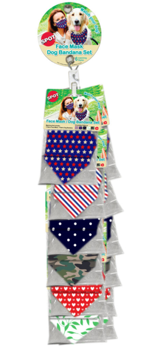Ethical Fabric Face Mask And Matching Dog Bandana Combo 12Pc Clipstrip - Pet Totality