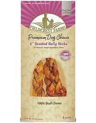 Ethical Fieldcrest Farms Braided Bully Sticks 6In 3Pk - Pet Totality