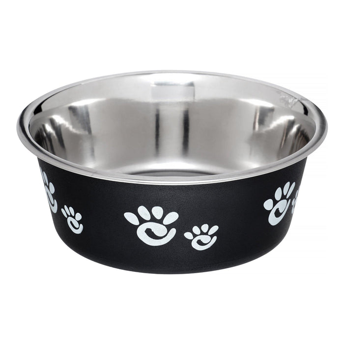 Ethical Products Barcelona Stainless Steel Paw Print Bowl Licorice 64Oz