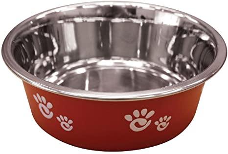Ethical Products Barcelona Stainless Steel Paw Print Bowl Raspberry 16Oz