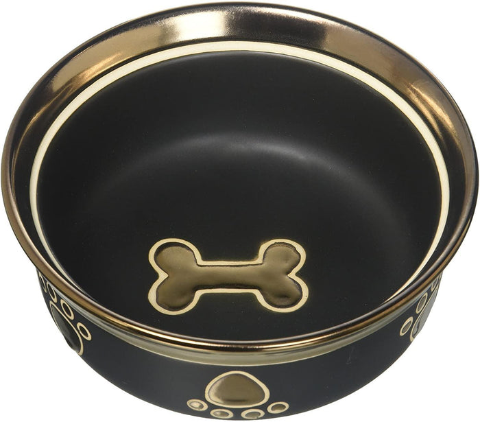 Ethical Products Spot Ritzy Copper Rim Dog Black 7In