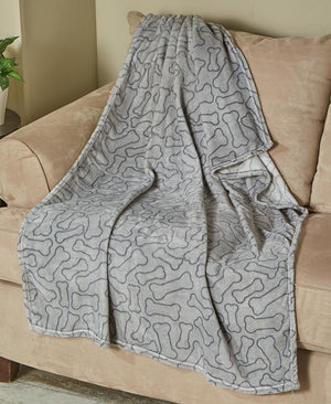 Ethical Snuggler Bones Blanket Gray 40X58 - Pet Totality