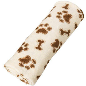 Ethical Snuggler Bones/Paws Print Blanket Cream 40X58 - Pet Totality