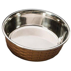 Ethical Soho Basket Weave Dish Copper 15Oz - Pet Totality