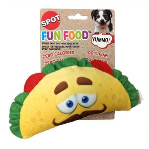 Ethical Spot Fun Food Taco Dog Toy 6In - Pet Totality