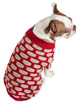 Fashion Weaved Heavy Knit Designer Ribbed Turtle Neck Dog Sweater - Pet Totality