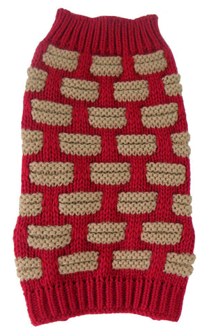 Fashion Weaved Heavy Knit Designer Ribbed Turtle Neck Dog Sweater - Pet Totality