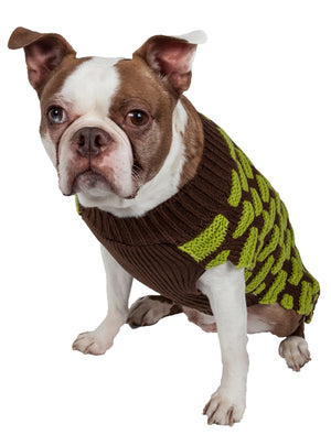 Fashion Weaved Heavy Knit Designer Ribbed Turtle Neck Dog Sweater - Pet Totality