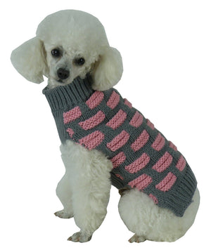 Fashion Weaved Heavy Knit Designer Ribbed Turtle Neck Dog Sweater - Pet Totality