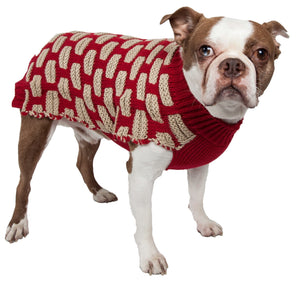 Fashion Weaved Heavy Knit Designer Ribbed Turtle Neck Dog Sweater - Pet Totality