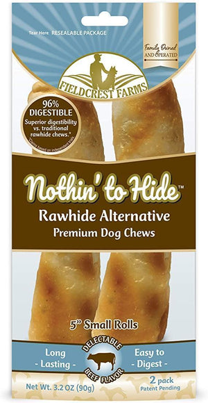 Fieldcrest Farms Nothin To Hide Roll Dog Treat Beef Large 2Pk - Pet Totality