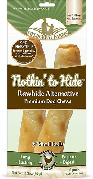 Fieldcrest Farms Nothin To Hide Roll Dog Treat Chicken Small 2Pk - Pet Totality