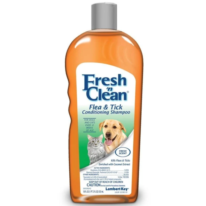 Fresh 'N Clean Flea & Tick Conditioning Shampoo 18Oz
