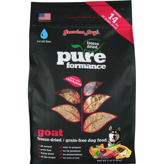 Grandma Lucys Dog  Pure Grain Free Goat Chickpea  3 Lbs.