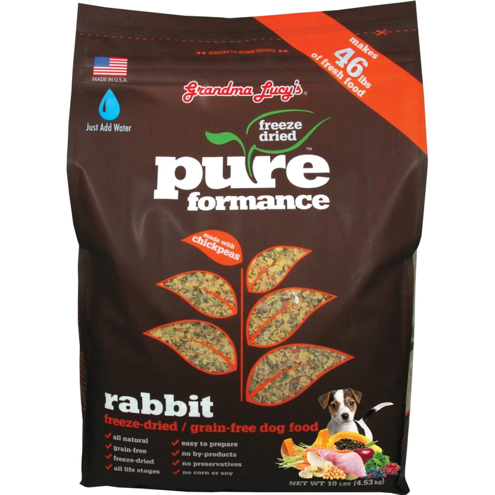 Grandma Lucys Dog  Pure Grain Free Rabbit Chickpea  10 Lbs.