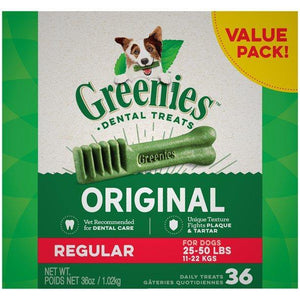 Greenies Original Regular Size Dog Dental Chews - 36 Ounces 36 Treats - Pet Totality