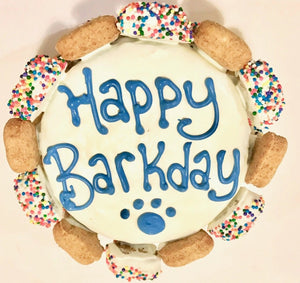 Happy Barkday Gourmutt Bone Cakes - 6 Cakes in Blue, Pink, or a Variety of Colors (4 inches) - Pet Totality