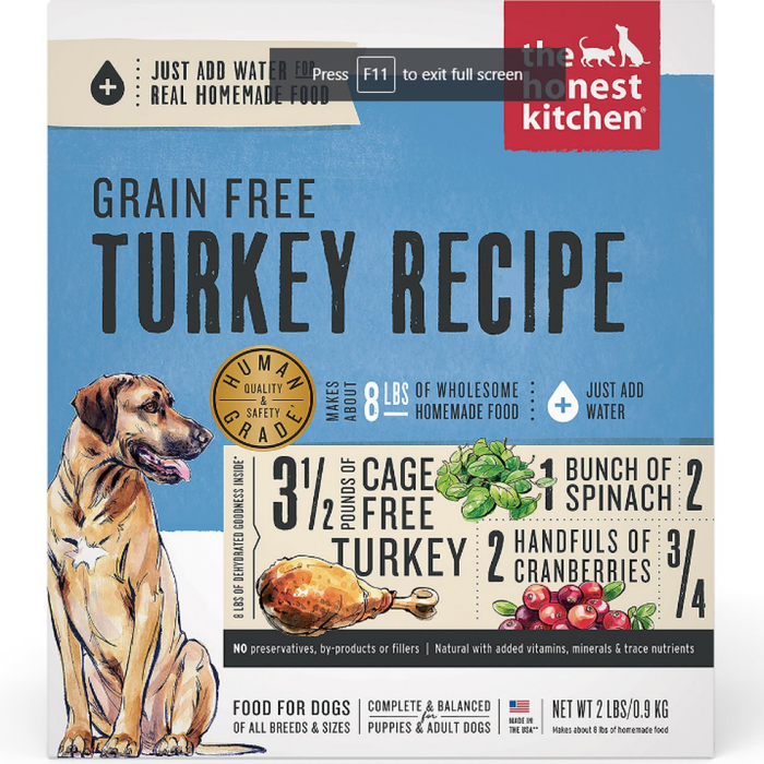 Honest Kitchen  Dog Grain Free Turkey 2 Lbs. Box